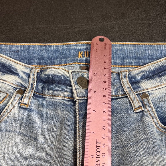 KUT From The Kloth High Rise Boyfriend Blue Jeans Distressed Light Wash Size 4 - Picture 10 of 13